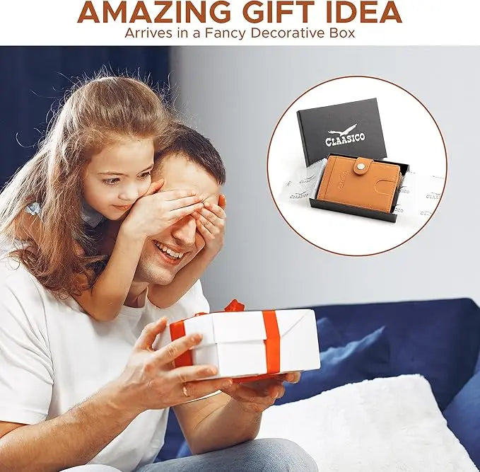 Pop Up Bifold Leather Wallet - Tan