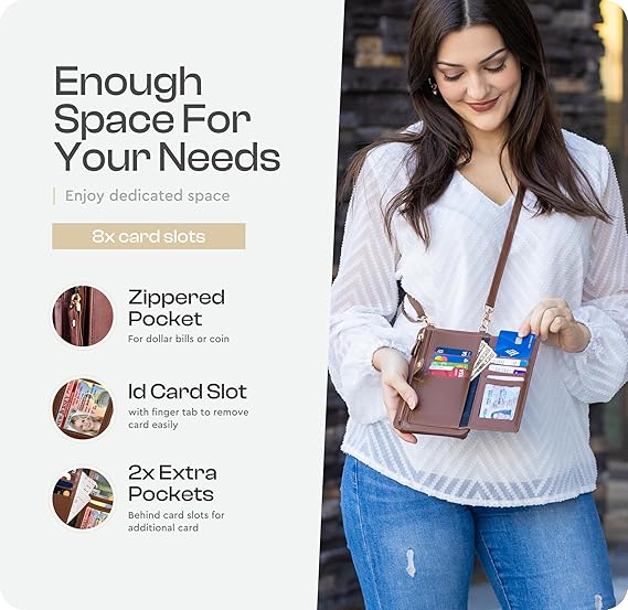 Small Crossbody phone wallet for women
