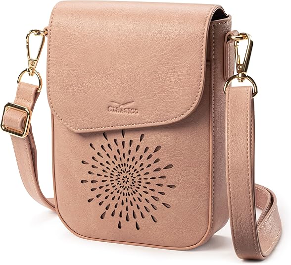 RFID Phone Purse Crossbody Bag for Women - Pink Pattern