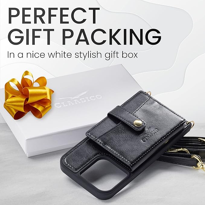 Claasico iPhone 13 Crossbody Wallet Case with RFID Protection