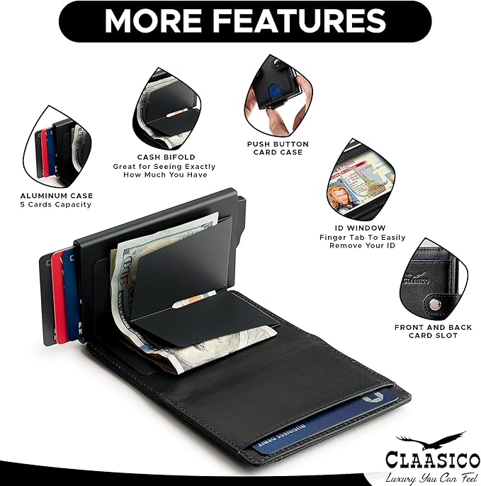 Pop up Bifold Leather wallet