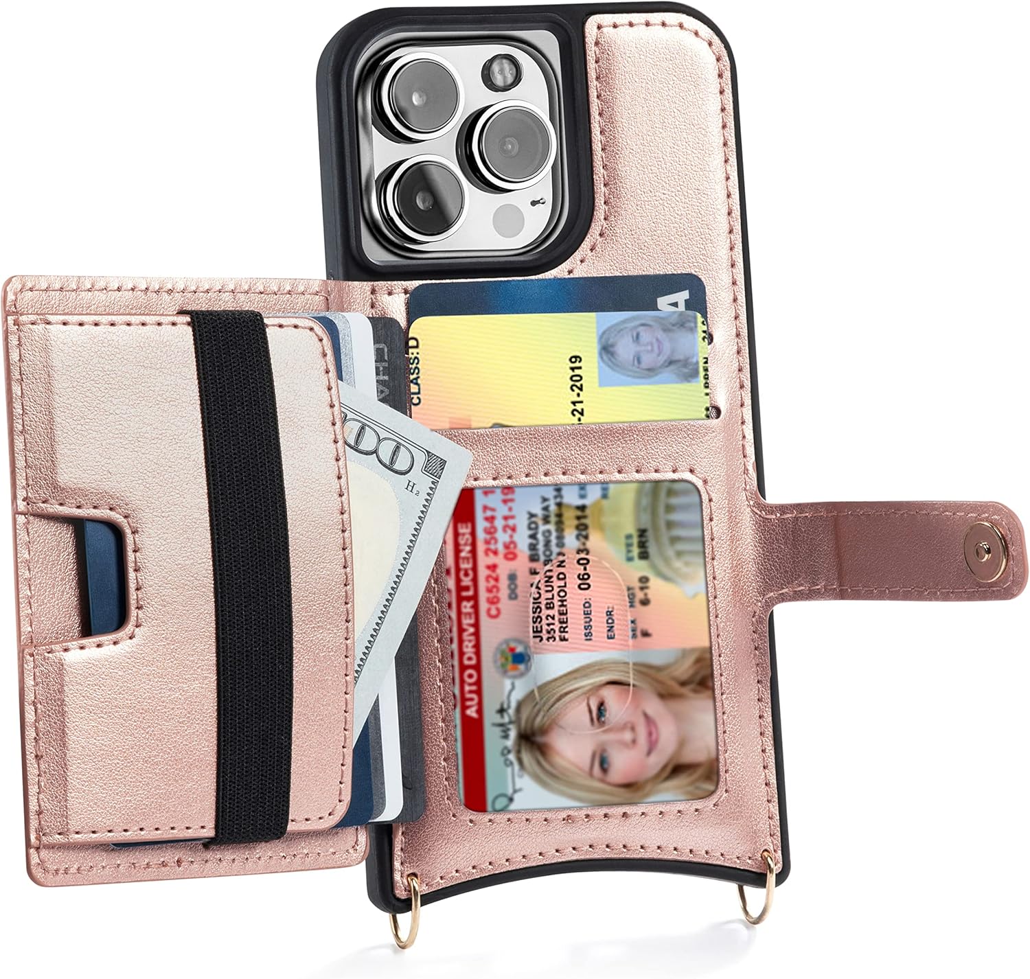 Claasico iPhone 13 Crossbody Wallet Case with RFID Protection