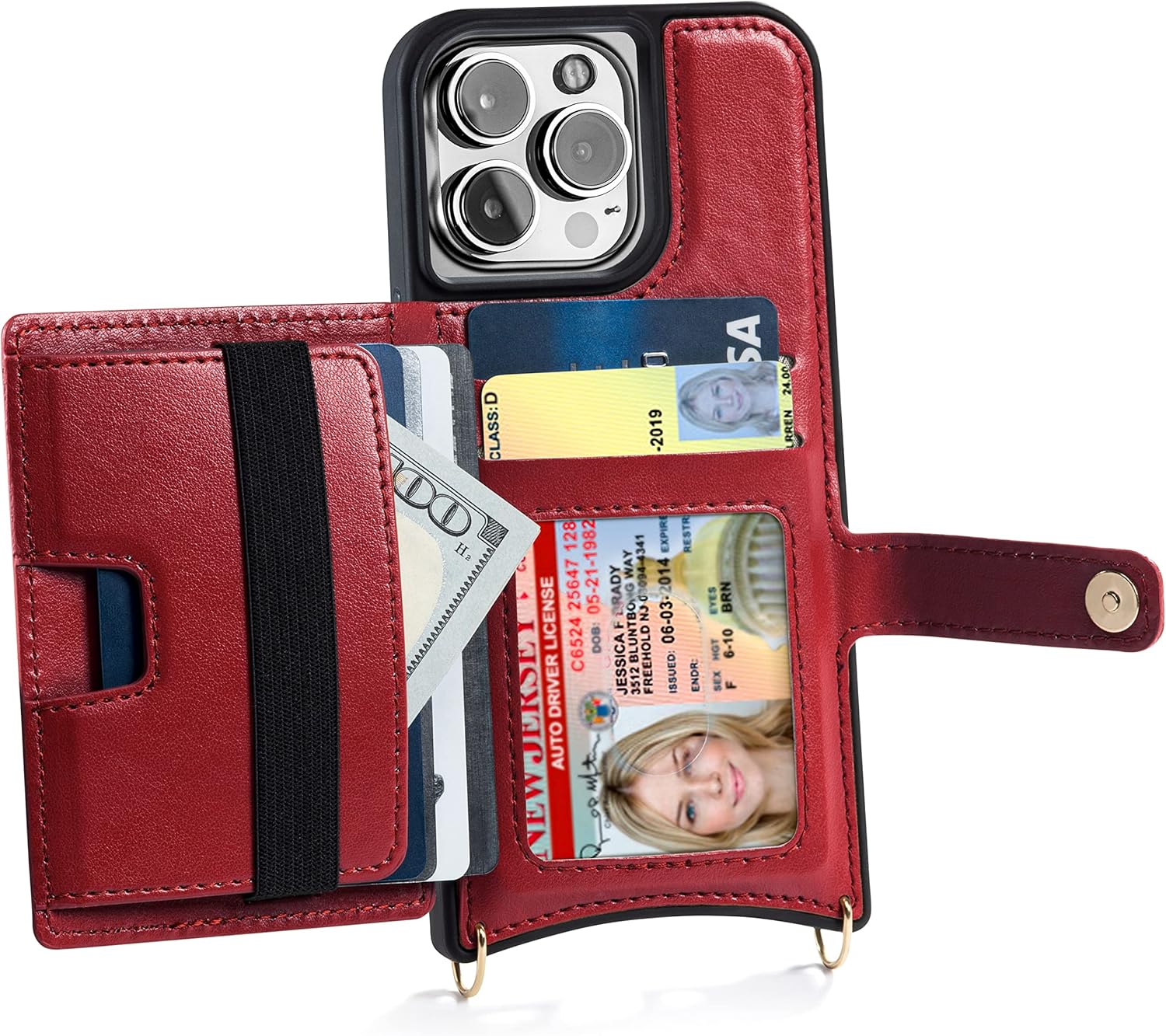 Claasico iPhone 13 Crossbody Wallet Case with RFID Protection