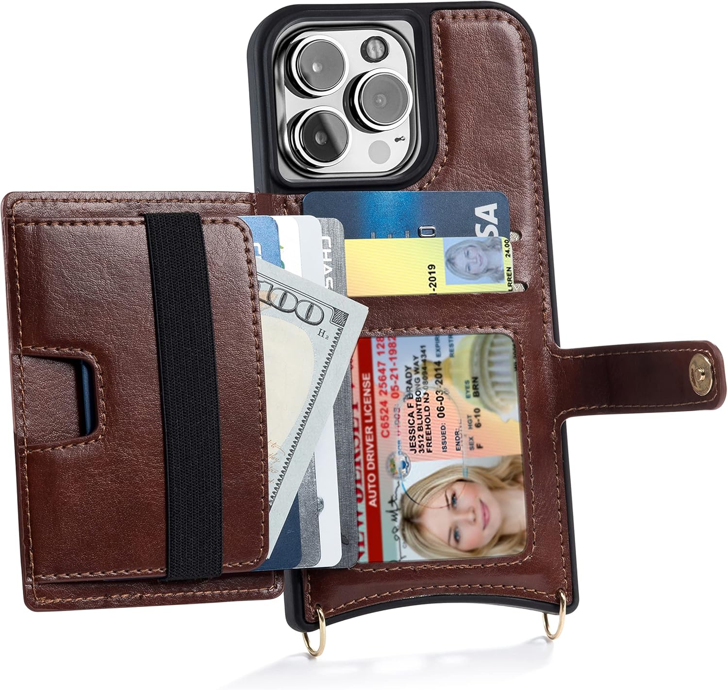Claasico iPhone 13 Crossbody Wallet Case with RFID Protection