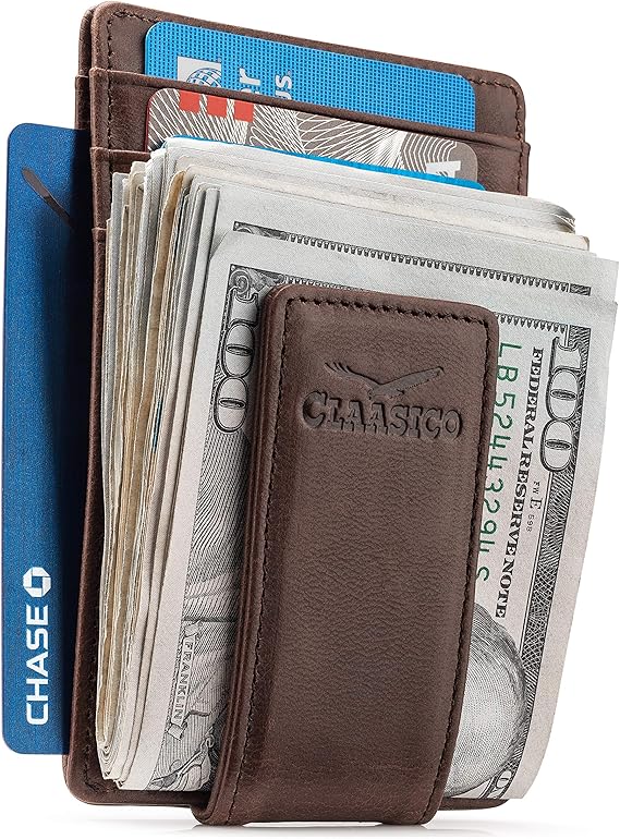 Slim Money Clip Leather Wallet