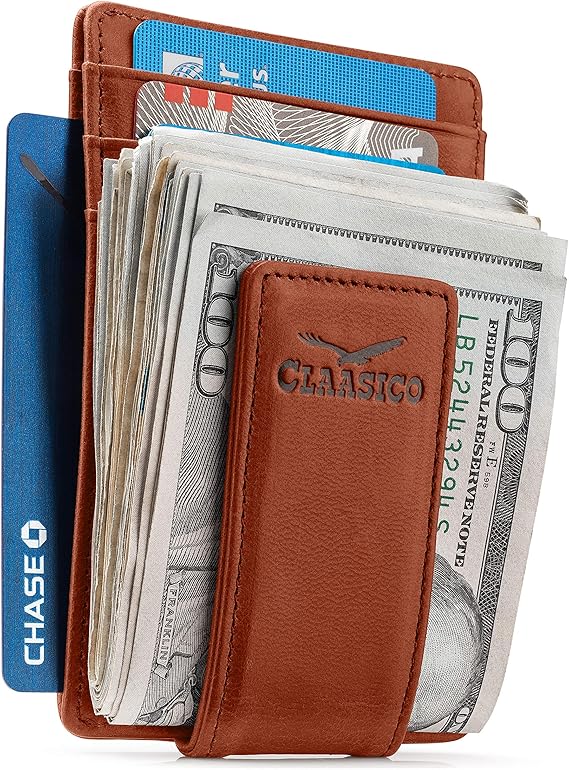 Slim Money Clip Leather Wallet