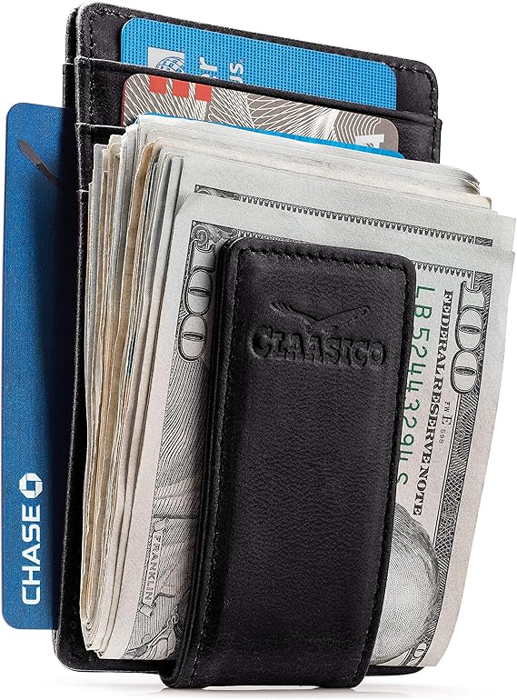 Slim Money Clip Leather Wallet