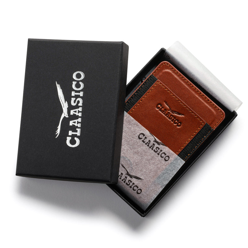 Claasico MagSafe Wallet for Men | Slim RFID Blocking Leather Card Holder with Pop-Up Mechanism