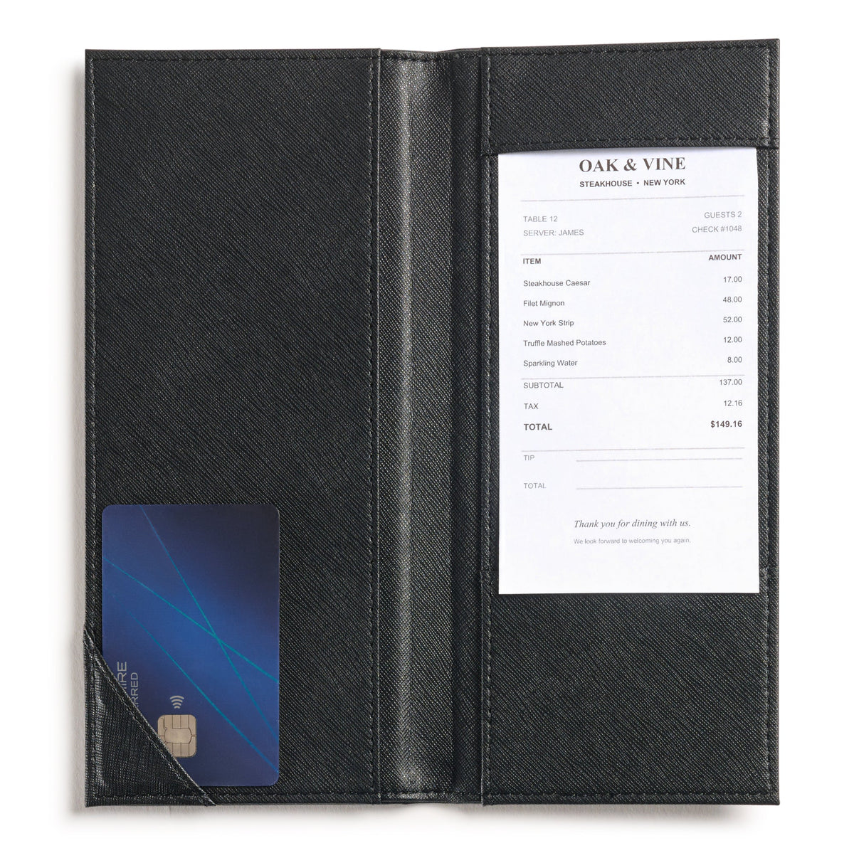 Custom Bi-Fold Check Presenter for Restaurants claasico.com