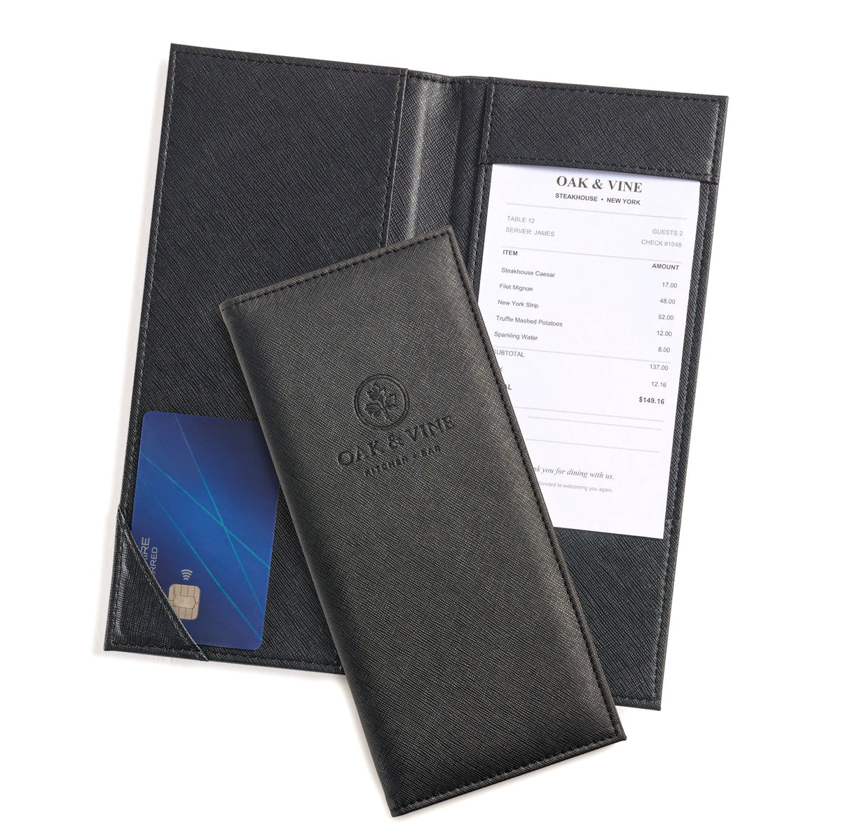Custom Bi-Fold Check Presenter for Restaurants claasico.com