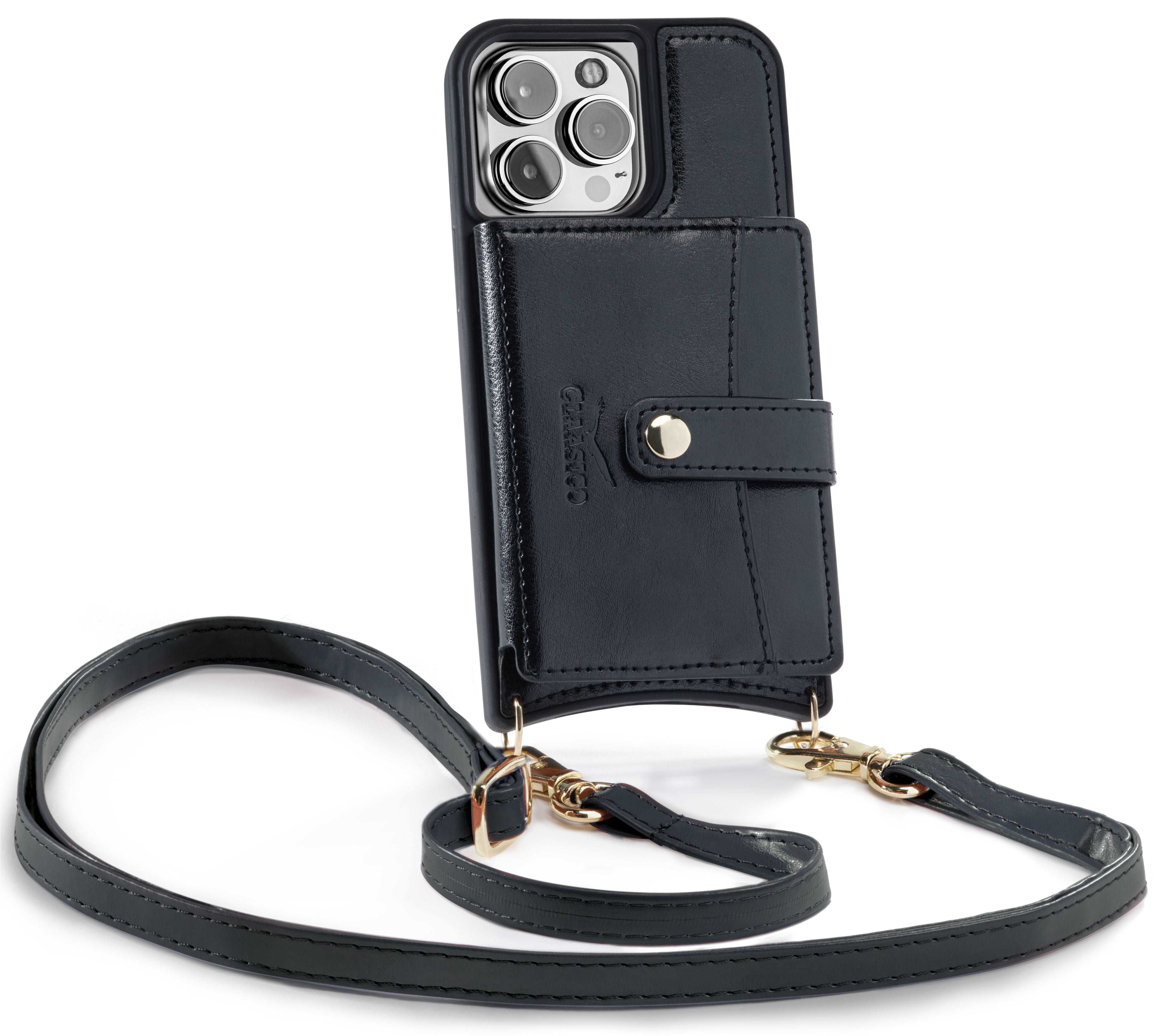 iPhone 13 - Crossbody Cell Phone Faux Leather Wallet w/Credit Card Holder & RFID Blocking - claasico.com