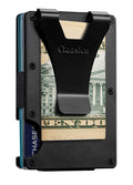 Slim Metal Wallet & Money Clip - Card Holder, Expandable Elastic Strap Compatible with Apple Airtag