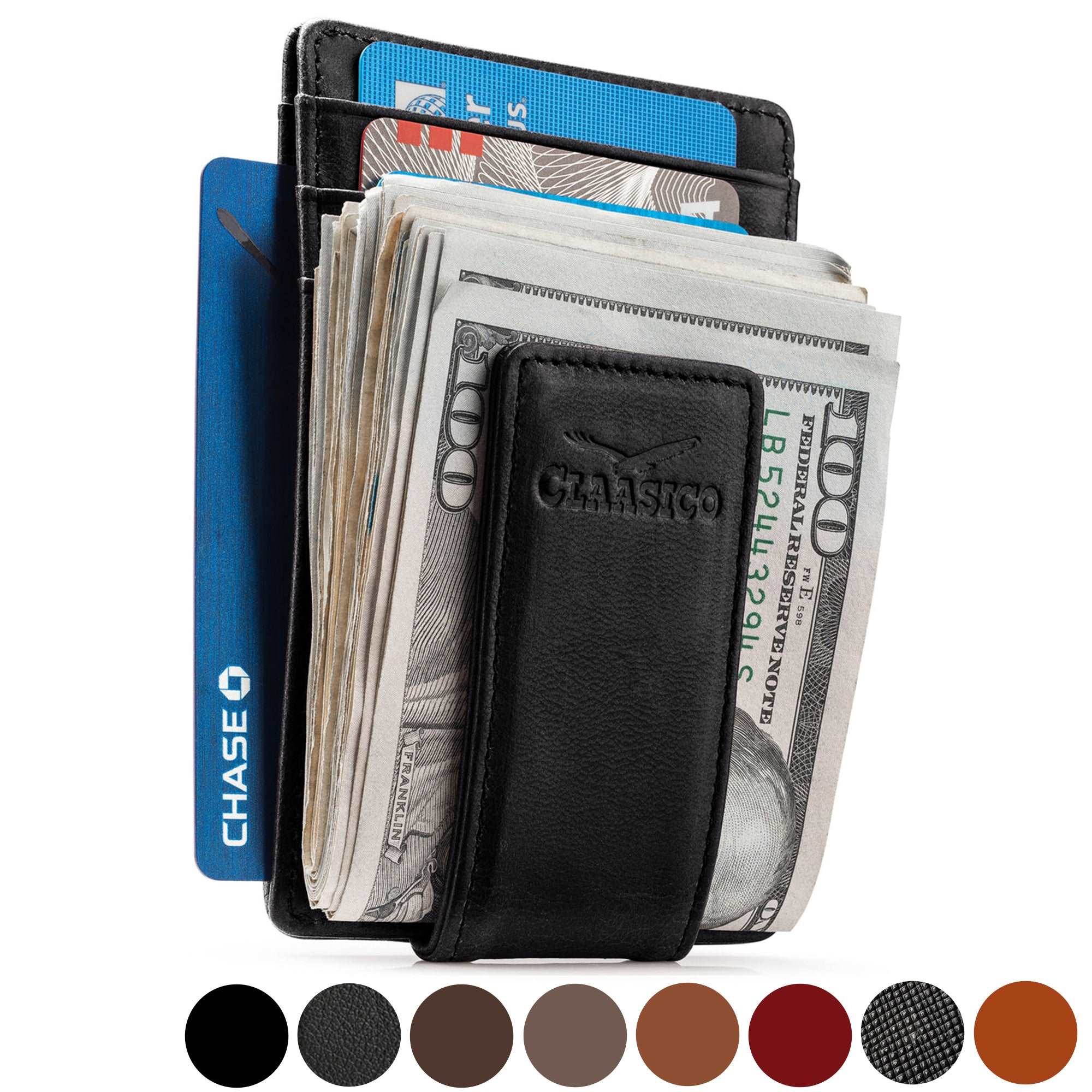 Slim Money Clip Leather Wallet