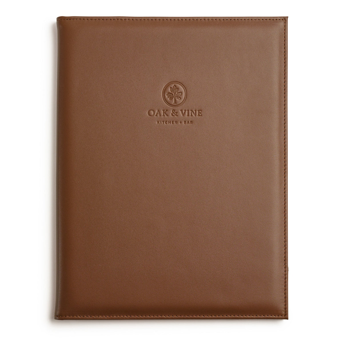 Custom Bi-Fold Restaurant Menu Cover with Logo Branding claasico.com